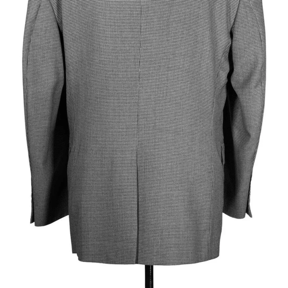 Jos. A. Bank Mens Blazer Gray Black Check Wool Lined Suit Jacket Sport Coat 40R